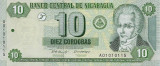 NICARAGUA █ bancnota █ 10 Cordobas █ 2002 █ P-191 █ UNC █ necirculata