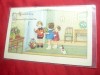 Ilustrata de autor- Felicitare -Aniversare - Copii cu cadouri si un caine ,inc., Circulata, Printata
