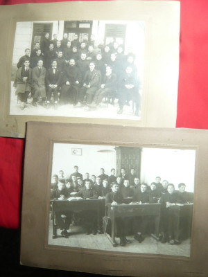 2 Fotografii - Seminar N.Popescu- Buzau 1923 ,pe carton ,23x17 cm foto