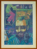 Tablou Radu Mihai Ignat, Tempera pe Hartie, 67x47 cm, Inramat, Semnat, Datat 2015