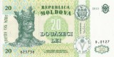 MOLDOVA █ bancnota █ 20 Lei █ 2013 █ P-13j █ UNC █ necirculata