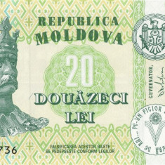 MOLDOVA █ bancnota █ 20 Lei █ 2013 █ P-13j █ UNC █ necirculata