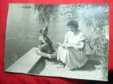 Fotografie de Expozitie autor Bujor Expectatus 1958 -Pe mal-Femeia si Broscoiul