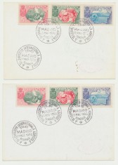 Romania Exil 1956 set 2 ilustrate FDC Expozitia Agricola flora dant &amp; nedantelat