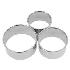 Set 3 forme inox rotunde (mousse), ? 8,7,6 cm ,H 3.5 cm foto