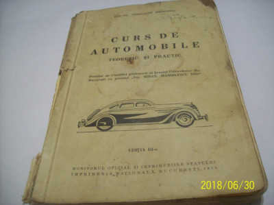 curs de automobile teoretic si practic- editia III-a, an 1940 foto