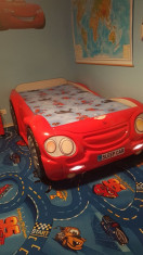 Pat masina copii Sleep Car - Plastiko - Rosu foto