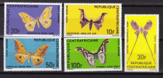 Africa Centrala 1969 fauna fluturi MI 183-187 MNH w51 foto