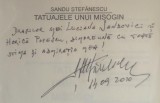 CARTE CU DEDICATIE SI AUTOGRAFUL AUTORULUI S. STEFANESCU -Tatuajele unui Misogin, cartea romaneasca