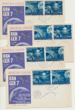 Romania Exil 1964 nedantelate Cosmos SUA sursarj in 4 limbi Ranger 7 set 4 FDC, Romania de la 1950, Spatiu