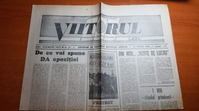 ziarul viitorul PNL 27 aprilie 1990-ieri huligani,azi golani foto