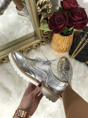 Pantofi dama argintii marime 39 +CADOU foto