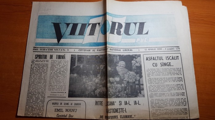 ziarul viitorul PNL 12 aprilie 1990-articolul &quot; spirtul de turma &quot;