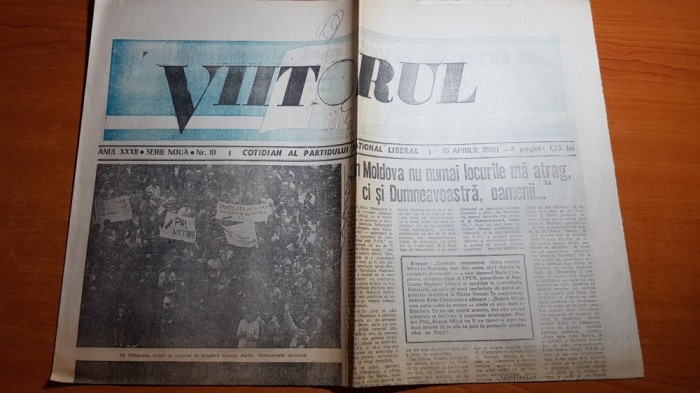 ziarul viitorul PNL 10 aprilie 1990-radu campeanu la bacau si piatra neamt