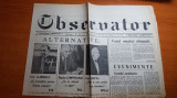 Ziarul observator 20 mai 1990 -ziua primelor alegeri libere dupa comunism