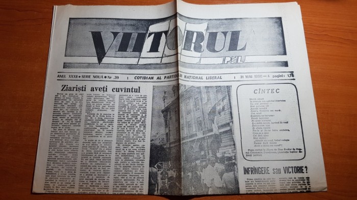 ziarul viitorul PNL 31 mai 1990-ziaristi aveti cuvantul ziarul viitorul PNL 31 mai 1990-ziaristi aveti cuvantul