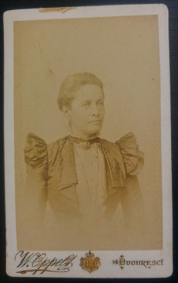 Portret femeie// CDV, W. Oppelt, Bucuresci foto