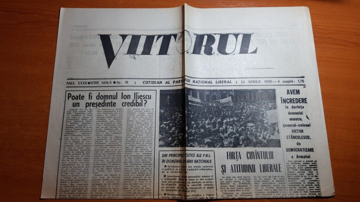ziarul viitorul PNL 24 aprilie 1990-poate fi i. iliescu un presedinte credibil ?