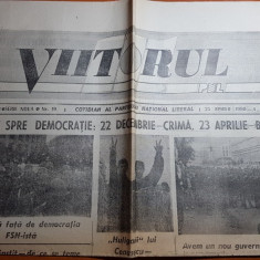 ziarul viitorul PNL 25 aprilie 1990-demonstratia din 23 aprilie