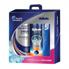 Pachet Sampon Head&amp;amp;Shoulders Antihairfall 675ml+Gel de ras Gillette 200ml+prosop foto