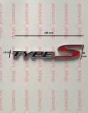 Emblema Auto TYPE S Negru/Rosu, Plastic, Banda 3M - Caroserie, Universal
