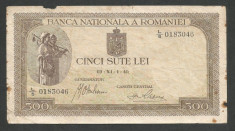 ROMANIA 500 LEI 1940 [17] foto