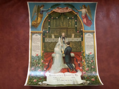 certificat de casatorie biserica catolica anul 1931 model deosebit ! foto