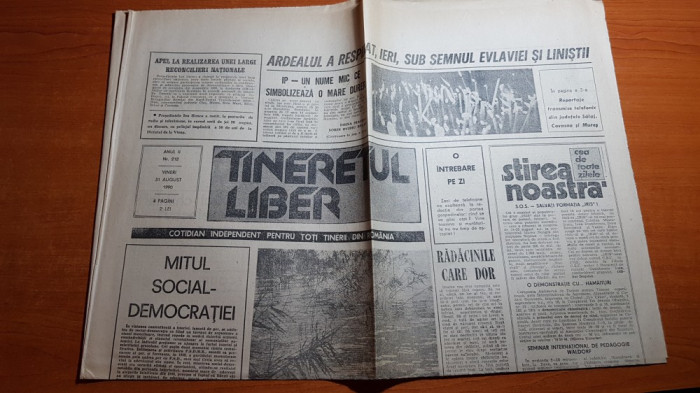 ziarul tineretul liber 31 august 1990- articolul -mitul social al democratiei