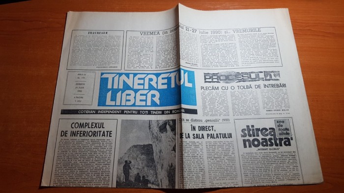 ziarul tineretul liber 21 iulie 1990