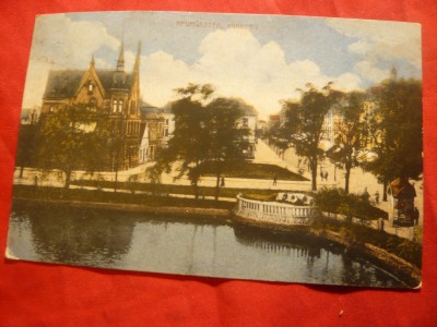 Ilustrata Neumunster-Kuhberg Germania 1920 francat 3x10pf+1x30pf-circ.la Bucures foto