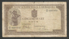 ROMANIA 500 LEI 1940 [12] foto