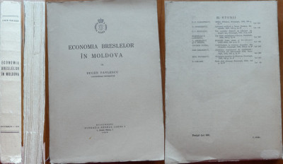 Pavelescu , Economia breslelor in Moldova , 1939 , editia 1 , pe hartie velina foto