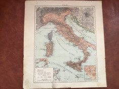 Veche harta inceput de secol XX Italia / Italien ! foto