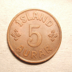 ISLANDA 5 AURAR 1942 FOARTE FRUMOS