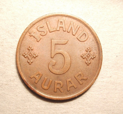 ISLANDA 5 AURAR 1942 FOARTE FRUMOS foto