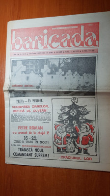 ziarul baricada 18 decembrie 1990-nr de raciun,articole despre revolutie foto