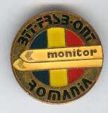 ONT - BTT MONITOR ROMANIA Insigna ALPINISM - SCHI - Sport de Iarna, 4 cm SUPERBA