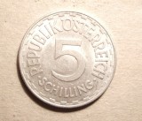 AUSTRIA 5 SCHILLINGI 1952 -UNC