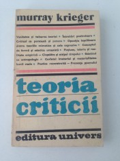 Teoria criticii/Murray Krieger/traducere in limba romana/1982 foto