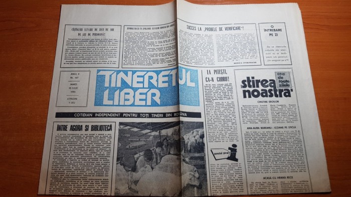 ziarul tineretul liber 10 iulie 1990-articolul &quot; la pitesti ca-n codru !&quot;