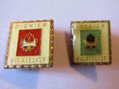 Lot 2 insigne pionier - Pionier Filatelist foto