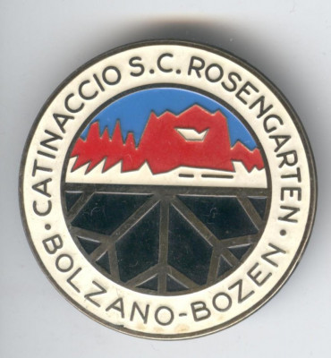 ROSENGARTEN BOLZANO- Insigna SCHI CONCURS Sport de Iarna 4 cm, SUPERBA foto