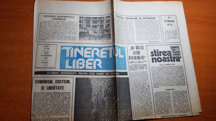 tineretul liber 14 septembrie 1990- monumentul pompierilor de pe 13 septembrie