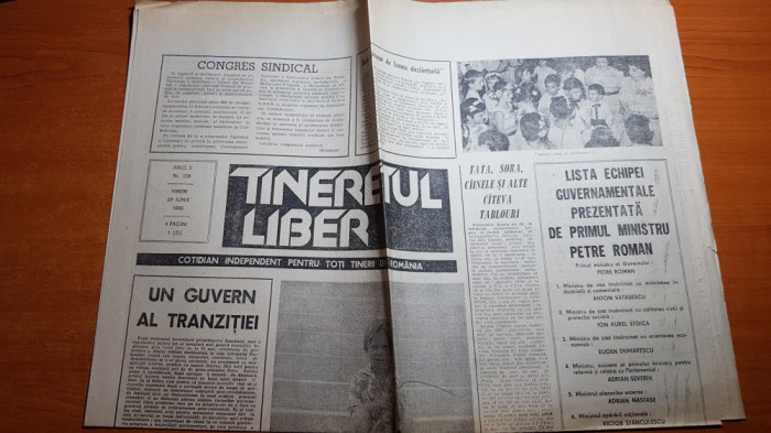 ziarul tineretul liber 29 iunie 1990-articol despre mineriada