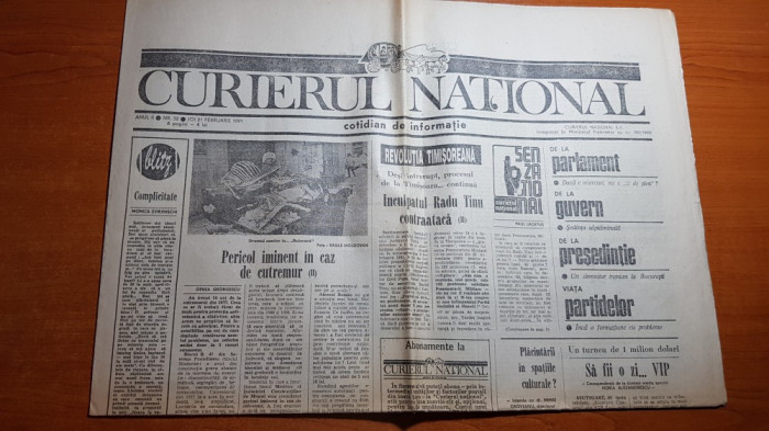ziarul curierul national 21 februarie 1991-interviu cu adrian nastase
