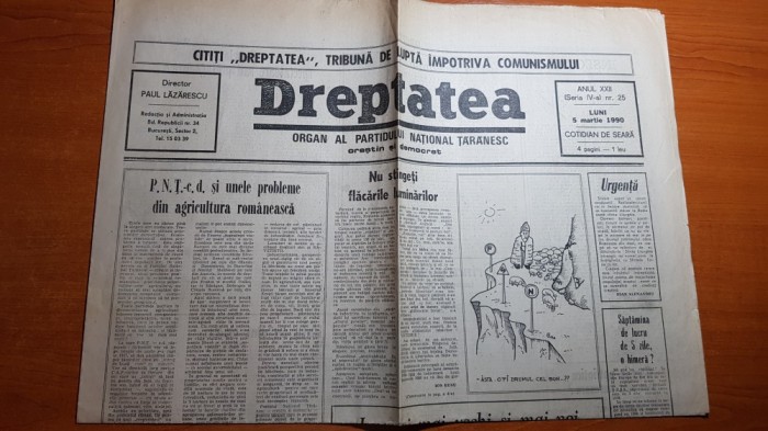 ziarul dreptatea 5 martie 1990