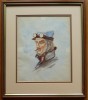 2 acuarele de Bidot, aviator si combatant francez in Primul Razboi Mondial, Portrete, Acuarela, Realism