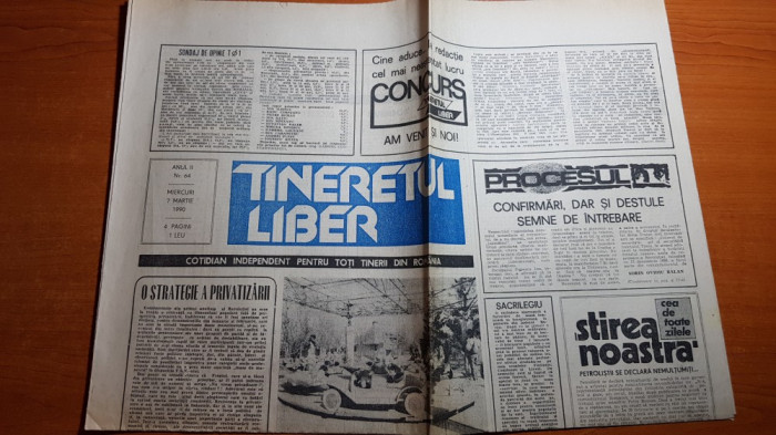 ziarul tineretul liber 7 martie 1990-sondajele de opinie functia de presedinte