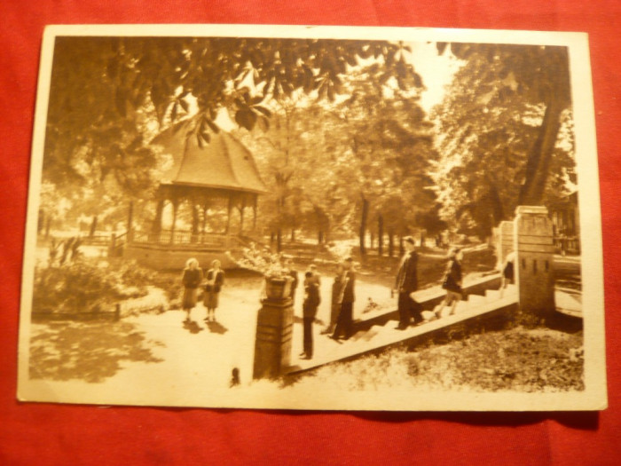 Ilustrata - Bistrita - Vedere din Parc , circulat 1957