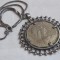 argint MEDALION MASIV OPULENT jubileu SILVER REGINA ELISABETA rar pe Lant argint